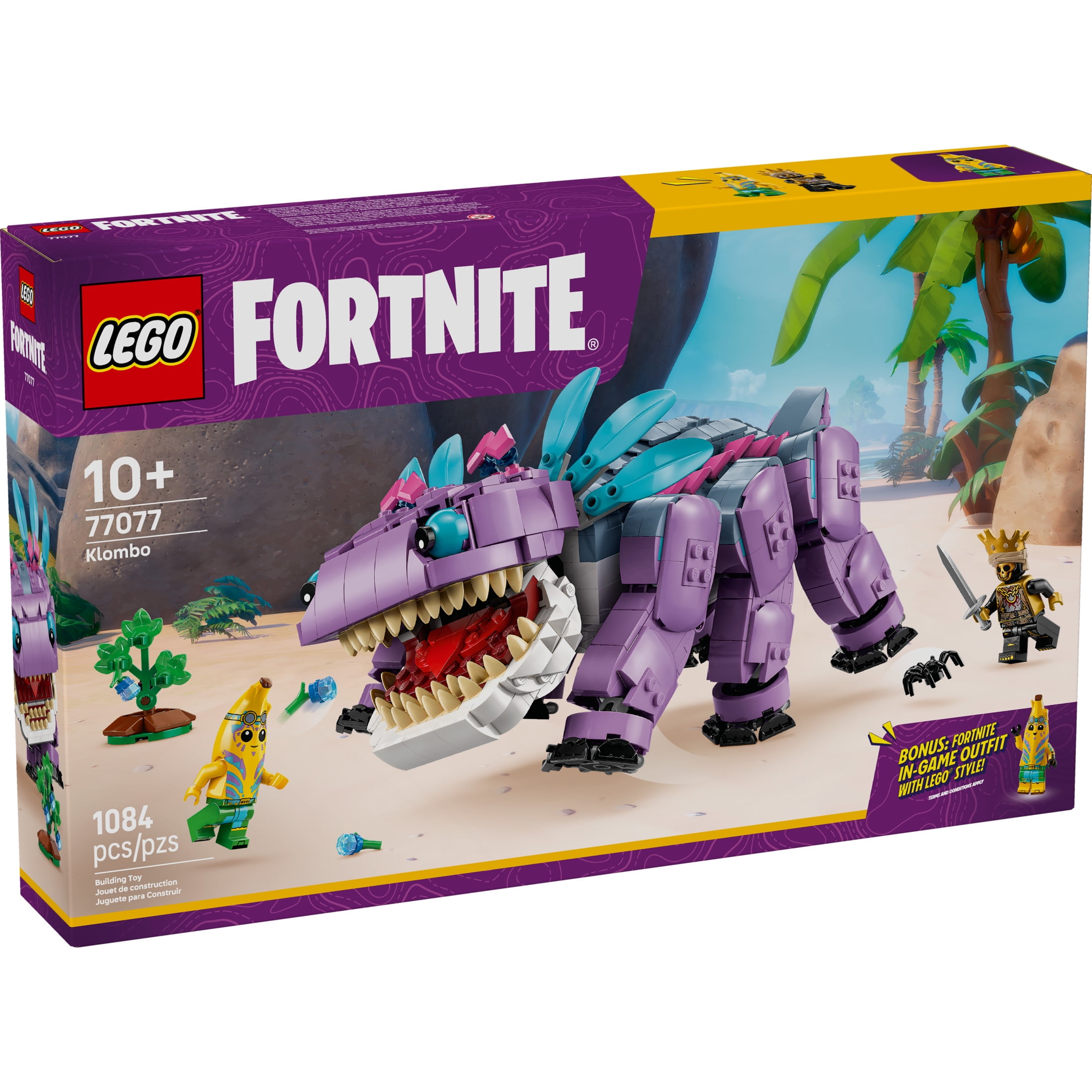 LEGO Fortnite Klombo Kids Toy - Fortnite Action Figure with Peely and Oro Minifigures - Pretend Play and Building Toy for Girls and Boys 10+ - Gift Idea for Birthdays and Gaming Fans - 77077