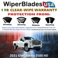 thumbnail image 2 of 2021 GMC Sierra 3500 HD Beam Wiper Blades Wipers w/1yr Warranty (Set of 2) (WiperBladesUSA), 2 of 5