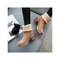thumbnail image 4 of Gomelly Women's Winter Snow Boots Suede Chunky Block Heels Warm Fuax Mid-Calf Ankle Booties, 4 of 7
