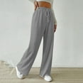 thumbnail image 4 of Wenyuyu Women's Ribbed Knit Pants Lounge Drawstring Elastic Waist Straight Leg Trousers Solid Color Comfy Yoga Trousers, 4 of 4