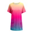 thumbnail image 4 of B91xZ Tops pour Femmes T-Shirt en Coton à Manches Courtes Décontracté d'Été Léger Col Rond, Coupe Moderne, Rose Vif L, 4 of 4