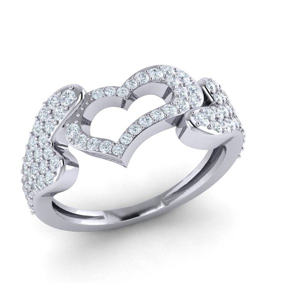 Genuine 1ctw Round Cut Diamond Prong Women's Fancy Bridal Anniversary Ring Band Solid 18K Gold FG VS2