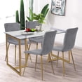 thumbnail image 2 of Juego de 4 sillas de Comedor de Estilo Moderno, cómoda Silla Lateral con Asiento de Tela, Patas Doradas de Metal Resistente para Cocina, Sala de Estar, recámara, 2 of 2