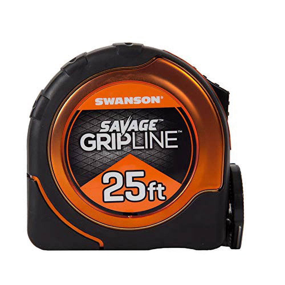 Swanson Tool Co Savage 25-Foot Steel Grip Line Magnetic Measuring Tape, Model SVGL25M1