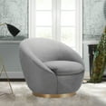 thumbnail image 6 of Armen Living Yves Gray Velvet Swivel Accent Chair with Gold Base, 6 of 7