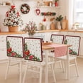 thumbnail image 2 of Christmas Chair Covers Set of 1 Cardinal Pine Leaf Berry Floral Linen Red Plaid Chair Back Covers Stretch Removable Washable Slipcovers Protector for Dining Room Kitchen Party Decor, 2 of 5