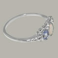 thumbnail image 4 of LBG British Made 925 Sterling Silver Natural Opal & Tanzanite Womens Statement Ring - 33 size options - Size 6.75, 4 of 5
