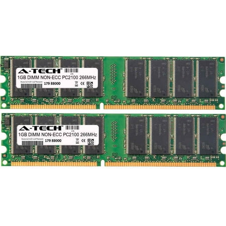 - 2GB Kit 2x 1GB Modules PC2100 266MHz NON-ECC DDR DIMM Desktop 184-pin Memory Ram