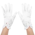thumbnail image 4 of Guantes lindos de vestir de princesa para niñas, manoplas, accesorios de disfraces para fiestas de disfraces, regalos de cumpleaños y Navidad, color blanco lechoso, 4 of 14