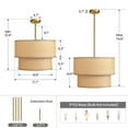 thumbnail image 3 of Modern Minimalist Chandelier Lighting 17.7'' Modern Cream Fabric Drum Shade 5-Light Fixture for Dining Room Kitchen Island, 3 of 12