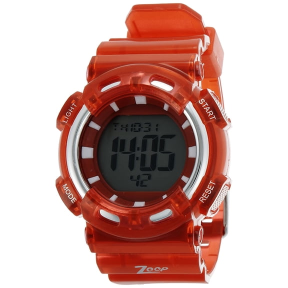 Zoop Digital Watch with Red Plastic Strap for Boys-Glow in Dark