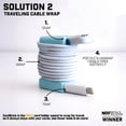 thumbnail image 3 of CordBrick Silicone + Steel Weighted Cord Holder for Nightstand, Travel Cord Management, iPhone Accessory, Easter Basket Stuffers for College Students, Adults, Men. Gray, 3 of 7