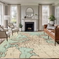 thumbnail image 2 of Vintage Maps Large Area Rugs 5x8 ft Oceans Lands Europe Country Retro Style Washable Rug Non Slip Indoor Carpet Absorbent Floor Mat for Living Room Bedroom Dining Room, 2 of 9