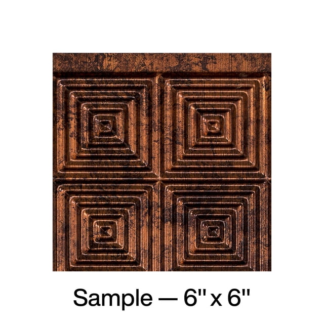FASÄDE Miniquattro Decorative Vinyl Backsplash Panel in Moonstone Copper (6X6 Inch Sample)