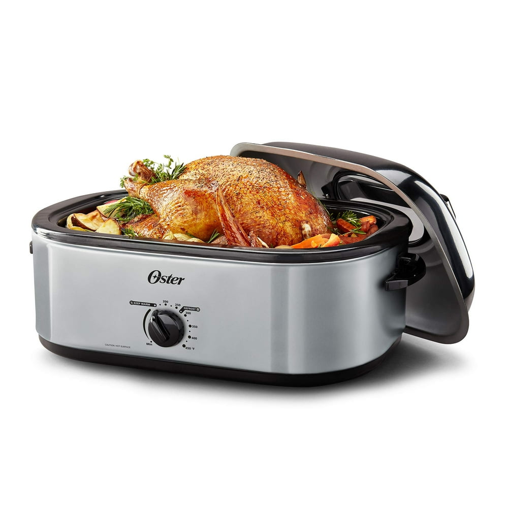 Oster 18 Quart Silver Roaster with High Dome & Self-Basting Lid ...