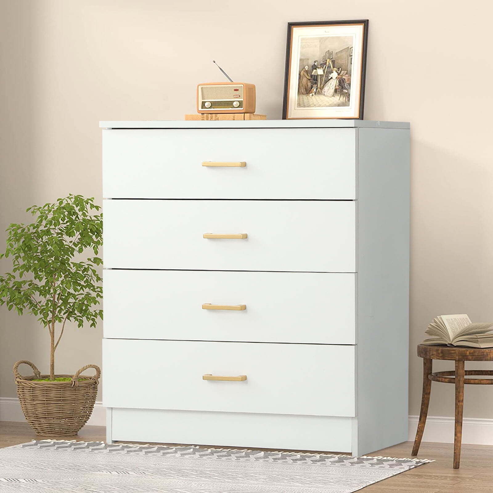 White 4-Drawer Wood Dressers for Bedroom - image 2 of 7