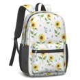 thumbnail image 2 of Sunflower and Small Flower White 17" Waterproof Oxford School Backpacks for Teens, S-Shape Padded Straps, for School, Travel, Hiking, Camping, 2 of 5