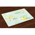 thumbnail image 1 of Unicorn Party Placemats Set of 4 Night Illustration with Colorful Cartoon Animals Sleeping and Catching Stars, Washable Fabric Place Mats for Dining Room Kitchen Table Decor,Multicolor, by Ambesonne, 1 of 4