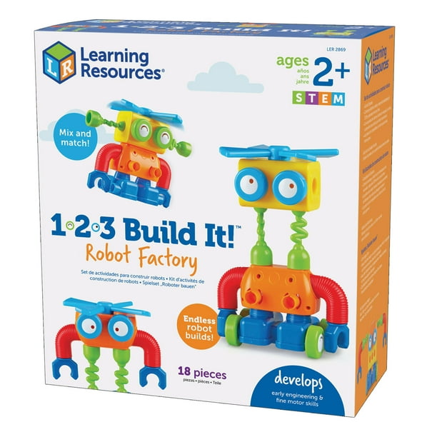 Learning Resources 123 Build It! Robot Factory LER2869 Building Set