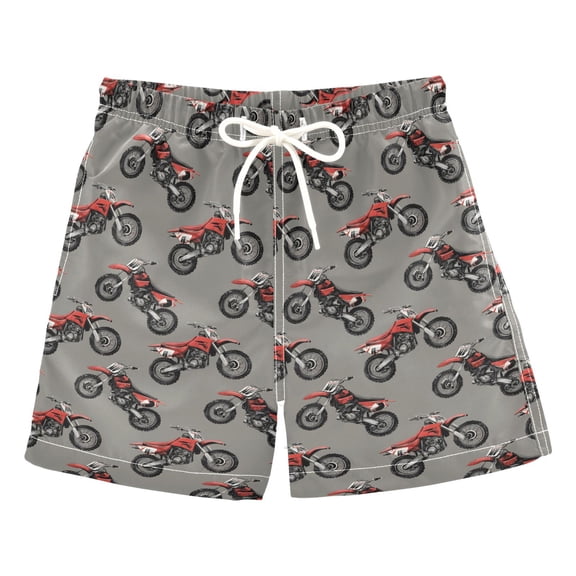 joogoo Boy Swim Trunks Retro Motorcycle Bathing Beach Board Shorts M