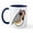 White/Navy Inside, variant on CafePress - Singing Zebra Finch Mug - 11 oz Ceramic Mug - Novelty Coffee Tea Cup
