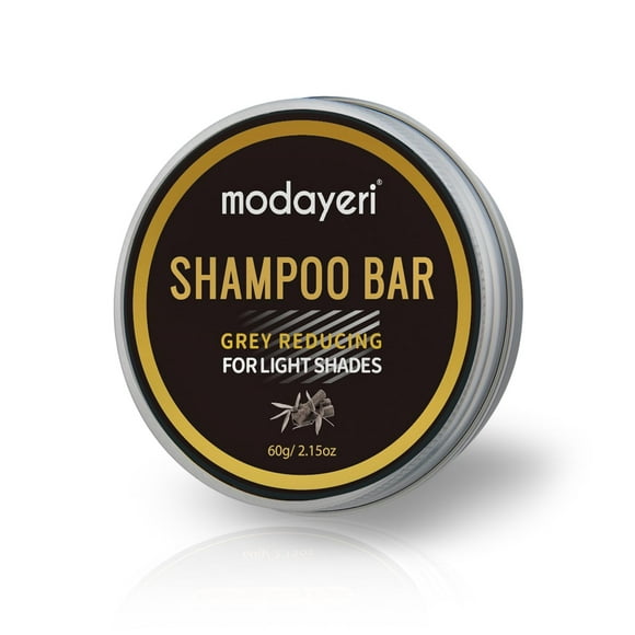 Barra de champú sólido restaurador de cabello gris - Tratamiento especial de carbón de bambú para oscurecer naturalmente el cabello gris y blanco 2.15 oz