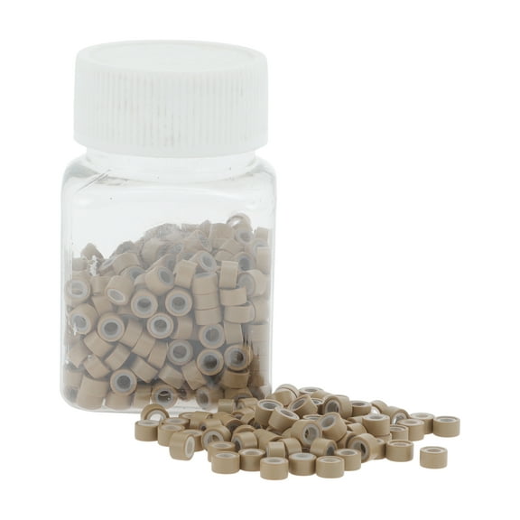 Unique Bargains 500pcs Fashion Nano Hair Beads for Wig Braiding for Hair Extension Gray Brown