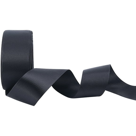 1set 25 Yards Double-Face Polyester Satin Ribbons Black 1-1/2 inch(38mm)