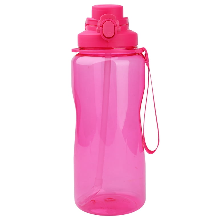 64 oz Motivational Water Bottle with Straw and Time Marker Leakproof BPA Free Green Cap