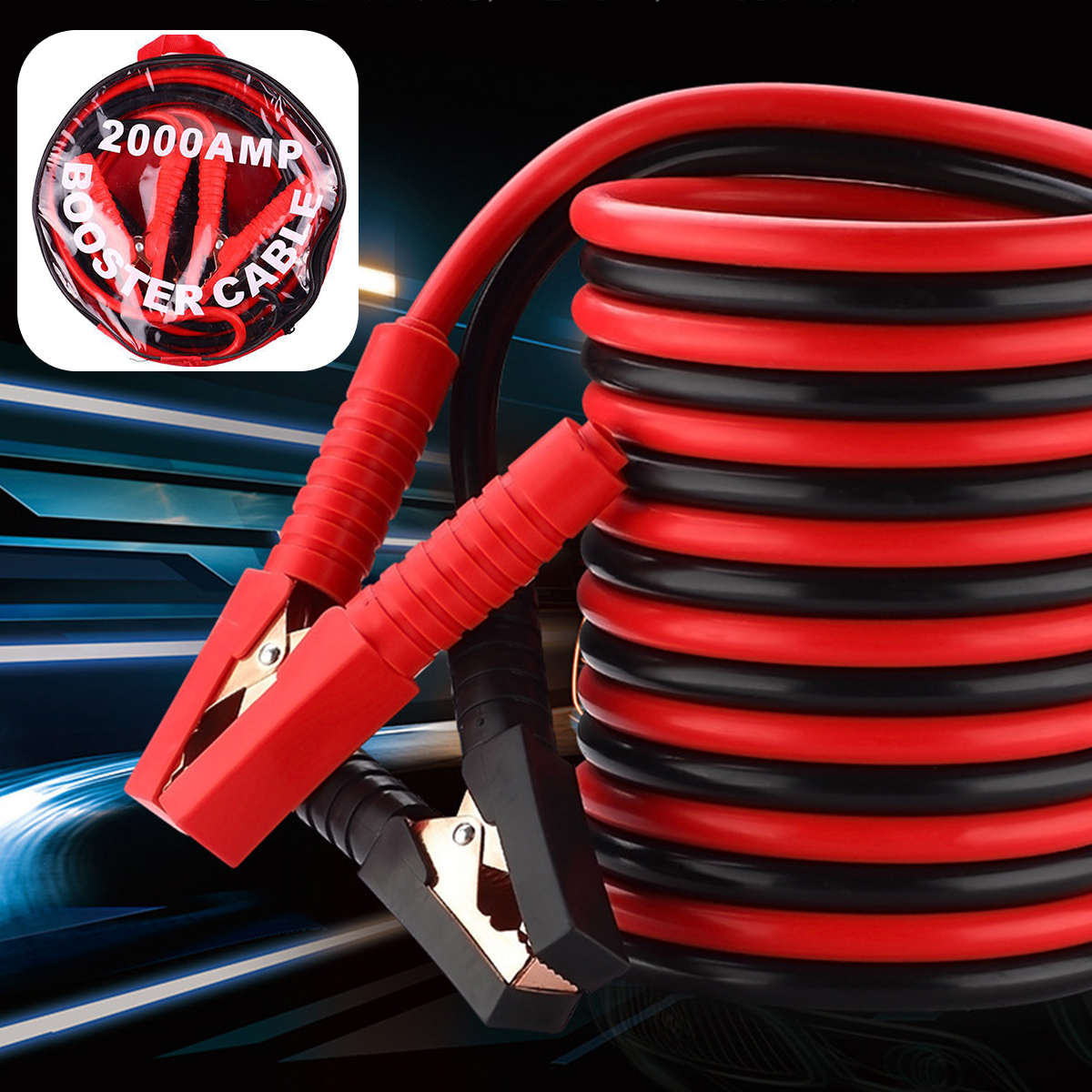 Lieonvis Auto Heavy Duty Jumper Cables,4m 3000AMP,Heavy Duty Automotive Booster Cables for Jump