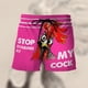 thumbnail image 3 of ICHUANYI Clearance Men Drawstring Special Cock Print Beer Festival Beach Casual Trouser Shorts Pant(Hot Pink, S) Ichuanyi Ichuanyi, 3 of 5