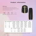 thumbnail image 7 of Aislor Men's Liturgical Praise Dance Outfit Metallic Shiny Cross Pullover Tops and Loose Pants Church Worship Dancewear Black L, 7 of 7