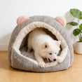 thumbnail image 4 of Cama cerrada para gatos, removible y lavable, cueva de invierno, nido plegable, cálido y seguro para gatos y perros pequeños de interior, cabaña de felpa cómoda y acogedora para mascotas, 4 of 6