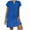 Blue, variant on cocolona Women's Summer Plus Size Linen Dress V Neck Short Sleeve Solid Casual Loose Midi Dress Hawaiian Beach Sun dress