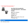 thumbnail image 2 of Rear Wheel Hub Assembly Set - Compatible with 2014 - 2018 Subaru Forester 2015 2016 2017, 2 of 2