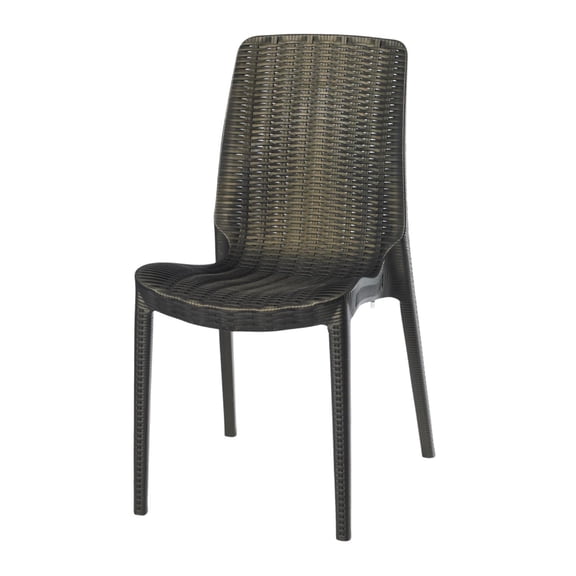 Lagoon Rue Metallic Bronze Stack-Able Rattan 4-Pcs Dinning Chair 7025OG*SSLGS
