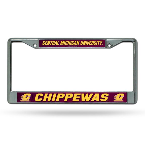 Central Michigan Chippewas Chrome Metal License Plate Frame