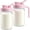 Pink & Pink-32 Ounces-2, variant on 64oz Glass Pitcher 2 Quart Mason Jar With Lid And Spout | Wide Mouth Airtight Leakproof Water Jug For Juice Sun Iced Tea Cold Brew Coffee Milk Storage White