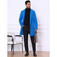 thumbnail image 2 of INSPIRE CHIC Manteau Trench pour Homme Coupe Ajustée Revers Cranté Simple Boutonnage Pardessus Bleu m, 2 of 6