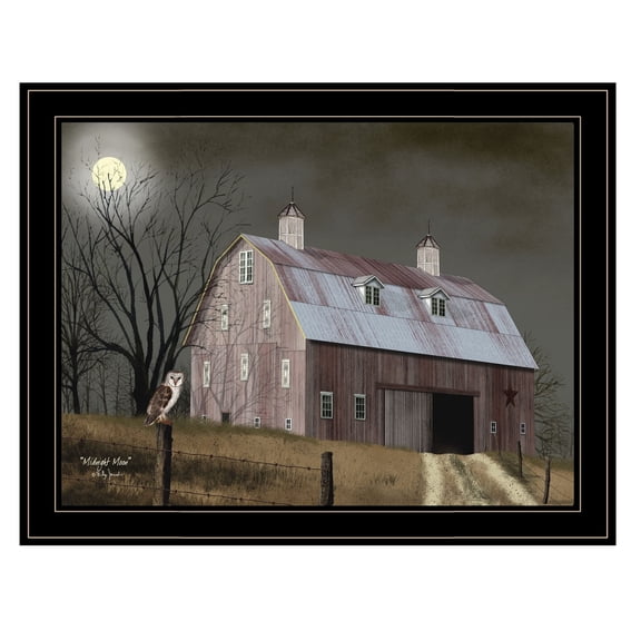 HomeRoots Midnight Moon 6 Black Framed Print Wall Art