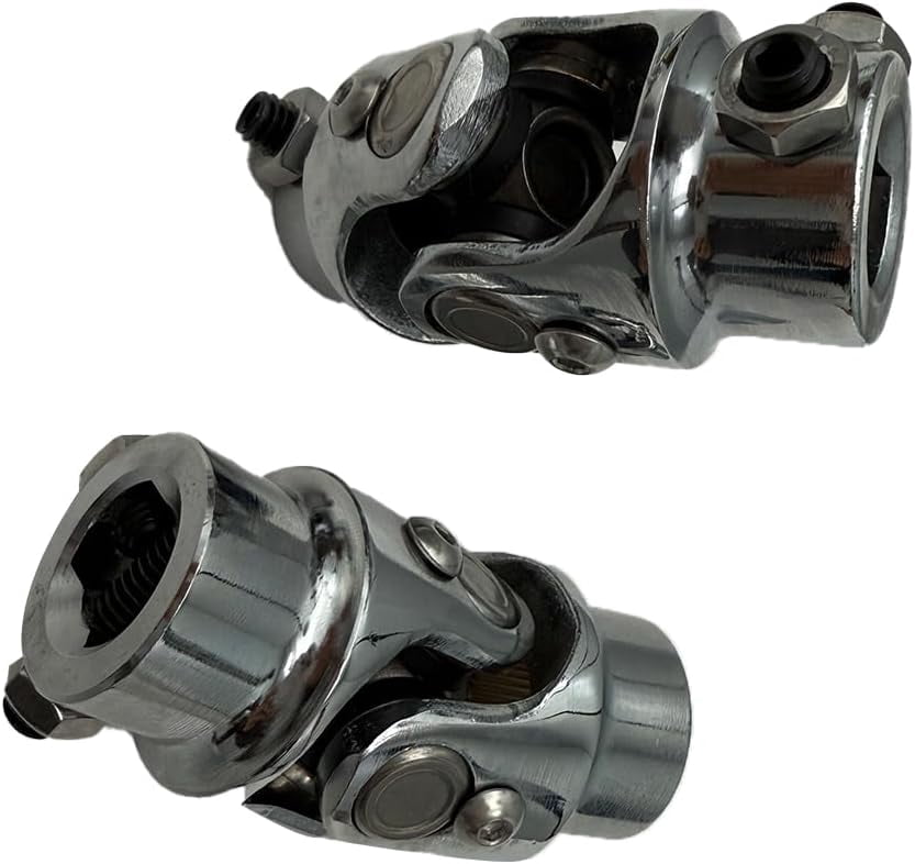 Chrome Steel VEGA STEERING BOX + 36" DD STEERING SHAFT+PITMAN Arm Black U-Joints & Bracket