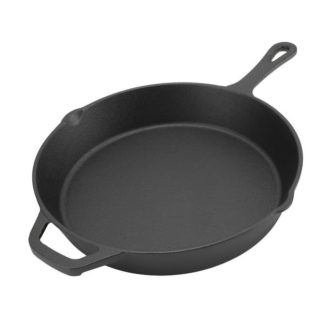 Poêle à Frire en Fonte, Distribution Uniforme de la Chaleur, pour Cuisine de Camping Intérieure et Extérieure Sans Revêtement