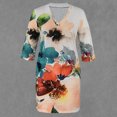 thumbnail image 4 of Moda mujer Casual Sexy cuello en V estampado verano 3/4 manga Mini vestido Fridja yut3702, 4 of 4
