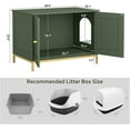 thumbnail image 4 of Cat Litter Box Enclosure, Cat Washroom Furniture with Metal Frame, Pet House, Fit Most of Litter Box, Modern Style, Green and Gold, 4 of 8