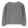 thumbnail image 5 of HAOTAGS Teen Girl's Round-Neck Long-Sleeve Blouse(5-14), Ribbed Knit Shirts Soft Everyday Top Gray 13 Years, 5 of 10
