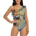 thumbnail image 4 of Daiia White And Red Storm Dragon Women's One Piece Swimsuits Personalized One Shoulder Swimwear Asymmetric Ruffle Bathing Suits-XX-Large, 4 of 8