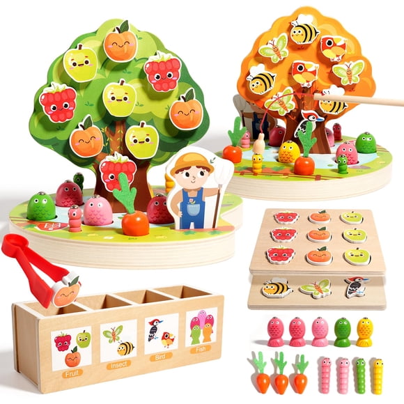 Picadora magnética de manzanas Montessori de Toy INIFEIDALA para otoño