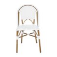 thumbnail image 3 of SAFAVIEH Salcha Outdoor Bistro Side Chair, White/Light Brown, Set of 2, 3 of 12