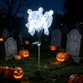 thumbnail image 5 of AZXY Solar White Ghost Stake Lights Halloween Decorations, Halloween Yard Decor Halloween Outdoor Decor, Halloween Decor for Lawn Path Front Porch Party, Light Up Solar Yard Spooky Ornament Supplies, 5 of 6