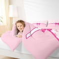 thumbnail image 3 of Erosebridal Pink Bow Letter I Twin Comforter Sets for Girls, Cute Princess Bowknot Bedding Set, Pink Reversible, 2 Pieces, 3 of 6